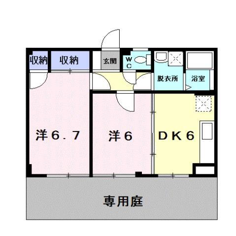 サウスヴィラ 1階 2DK 賃貸物件詳細