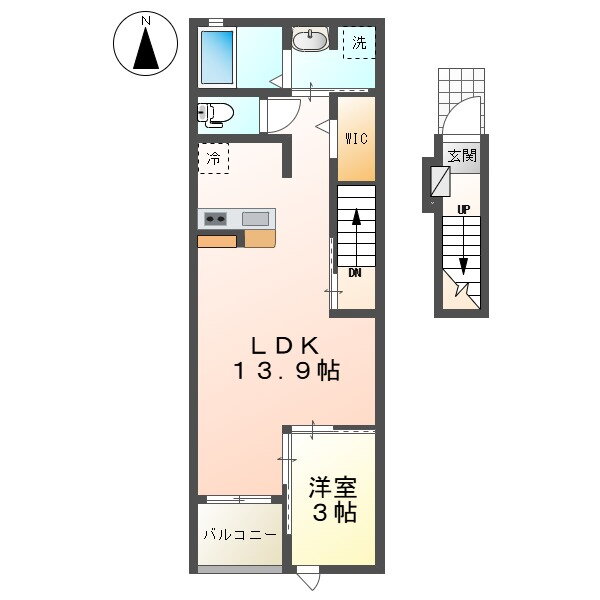 福島県伊達市岡前 伊達駅 1LDK アパート 賃貸物件詳細