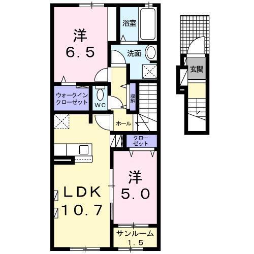青森県八戸市大字市川町字上大谷地 2LDK アパート 賃貸物件詳細