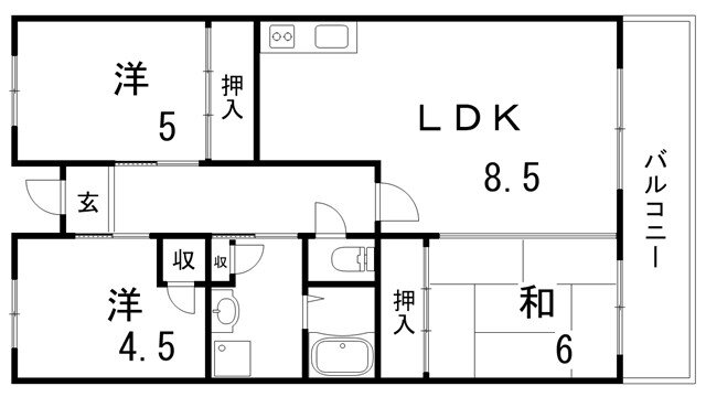 パークアベニュー南五葉 2階 3LDK 賃貸物件詳細