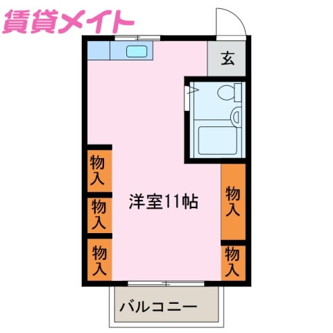 三重県鈴鹿市庄野町 加佐登駅 ワンルーム アパート 賃貸物件詳細