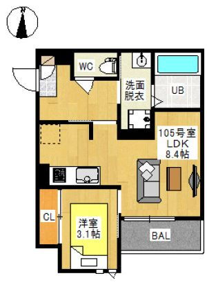 岡山県岡山市北区花尻ききょう町 北長瀬駅 1LDK アパート 賃貸物件詳細