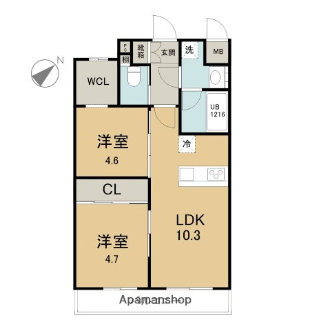 ＧＬＡＮ　ＡＲＥＺ　ＨＡＧＩＷＡＲＡ 2階 2LDK 賃貸物件詳細