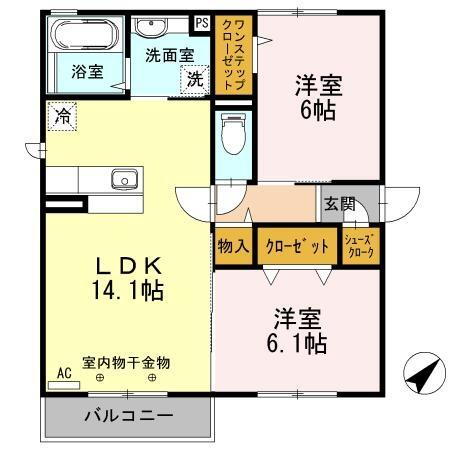 青森県八戸市田向５ 本八戸駅 2LDK アパート 賃貸物件詳細
