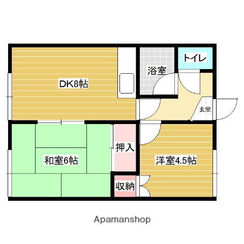 北海道岩見沢市北二条西１２ 2DK アパート 賃貸物件詳細