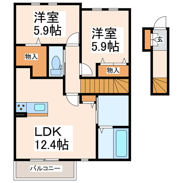 熊本県菊池郡大津町大字大津 肥後大津駅 2LDK アパート 賃貸物件詳細