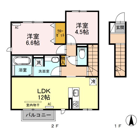 熊本県熊本市西区中原町 2LDK アパート 賃貸物件詳細