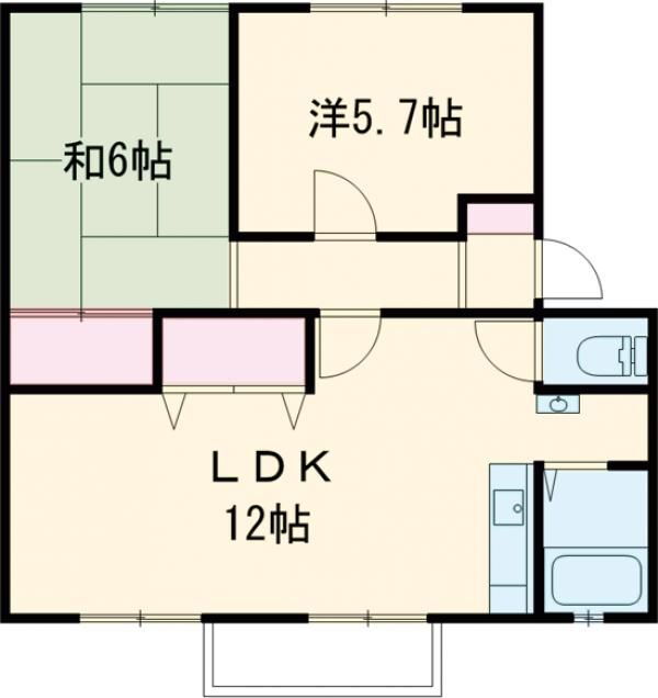 ＪＡサンビレッジ末広Ａ 2階 2LDK 賃貸物件詳細