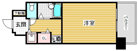 リーガル新神戸 6階 1K 賃貸物件詳細