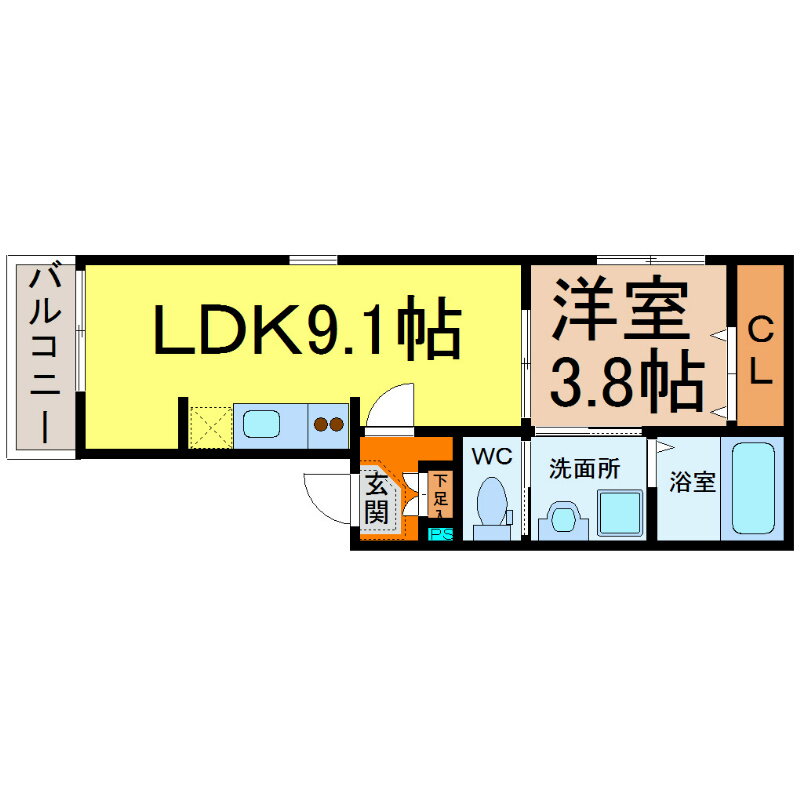 愛知県名古屋市北区山田１ 大曽根駅 1LDK アパート 賃貸物件詳細