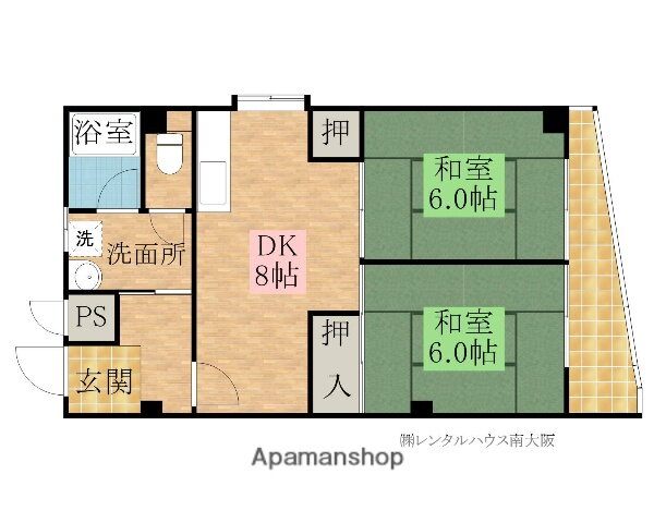 大阪府岸和田市作才町 東岸和田駅 2DK マンション 賃貸物件詳細