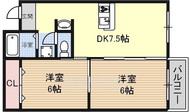 ルミエール浜寺 3階 2DK 賃貸物件詳細