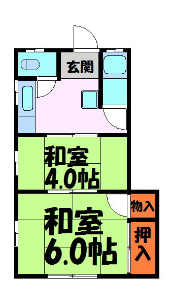 南花屋敷マンション 2階 2K 賃貸物件詳細