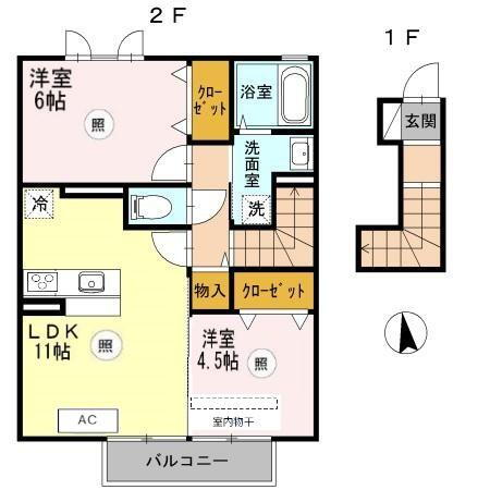 福井県福井市高柳３ 森田駅 2LDK アパート 賃貸物件詳細