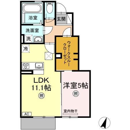 岡山県倉敷市新田 倉敷駅 1LDK アパート 賃貸物件詳細