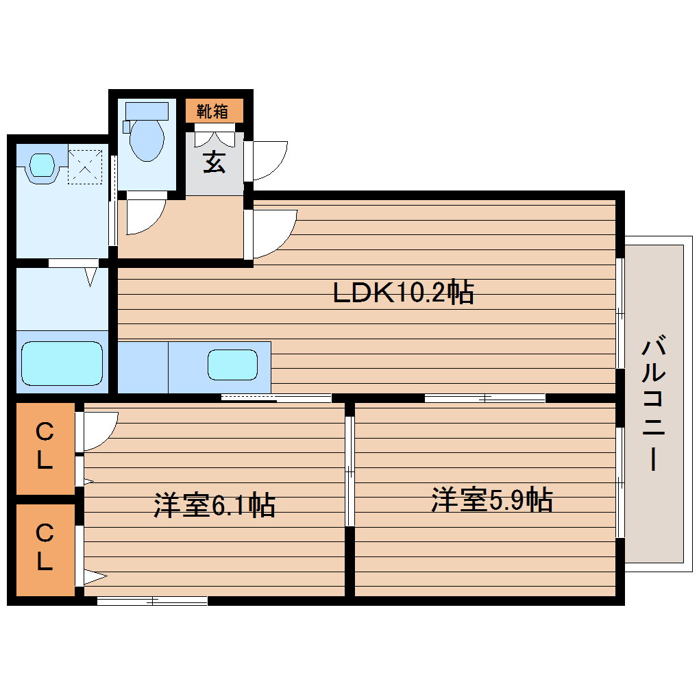 宮城県大崎市古川大宮６ 古川駅 2LDK アパート 賃貸物件詳細