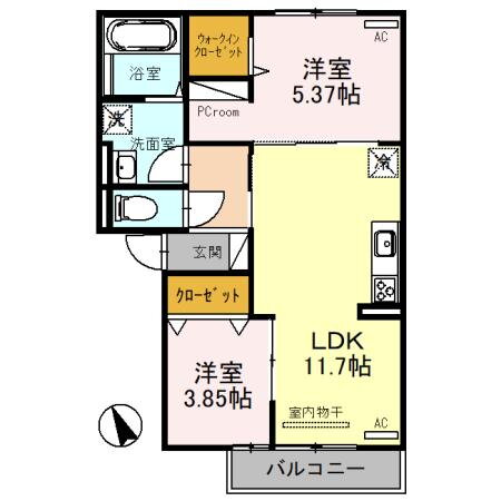 滋賀県栗東市綣９ 栗東駅 2LDK アパート 賃貸物件詳細