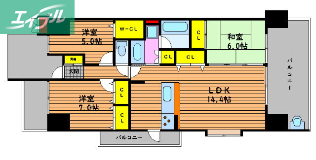 岡山県岡山市北区津島京町３ 岡山駅 3LDK マンション 賃貸物件詳細