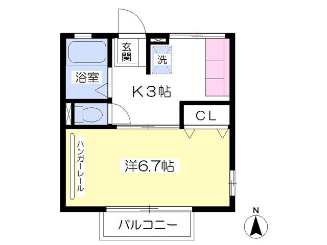 シティハイムジュネス 2階 1K 賃貸物件詳細