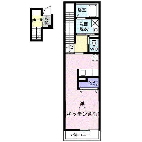 富山県富山市太郎丸西町１ 小泉町駅 ワンルーム アパート 賃貸物件詳細