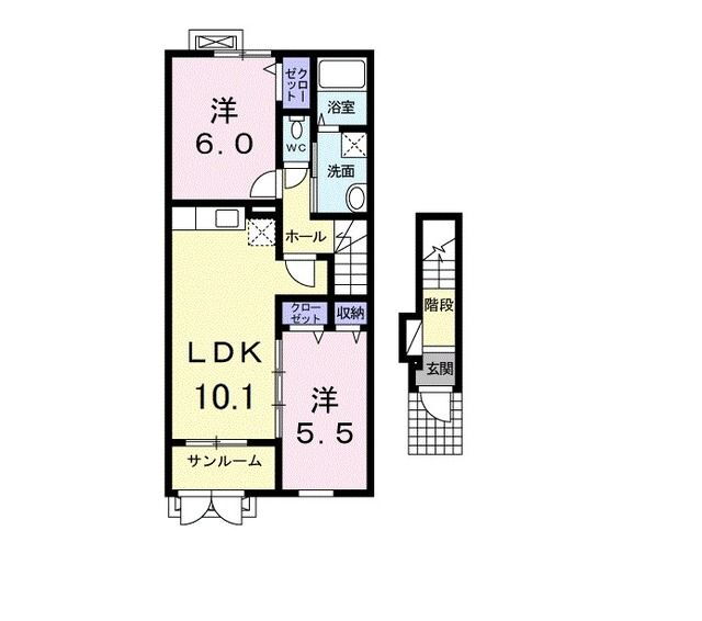 富山県射水市作道 中新湊駅 2LDK アパート 賃貸物件詳細