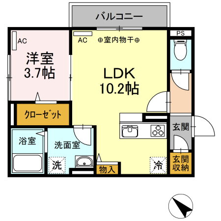 山口県山口市小郡平砂町 新山口駅 1LDK アパート 賃貸物件詳細
