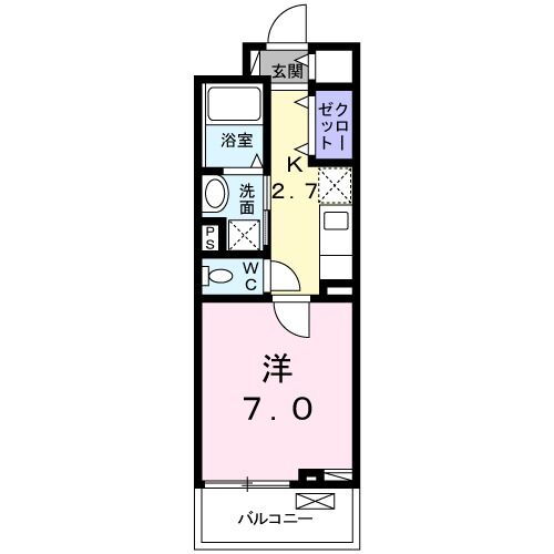 ウエストリバー　五番館 2階 1K 賃貸物件詳細