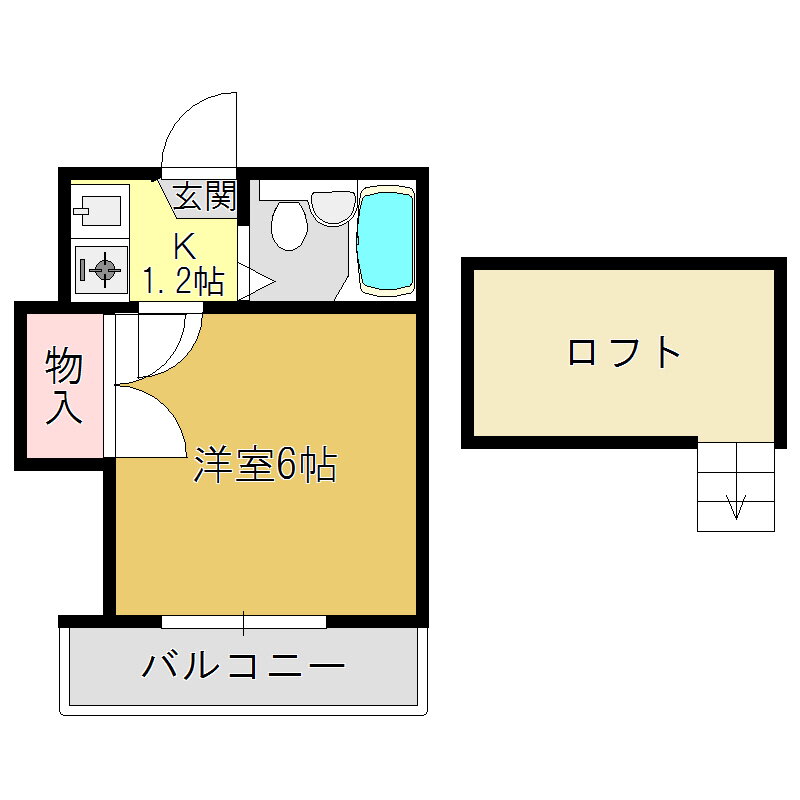 ゴールドパレス 2階 1K 賃貸物件詳細