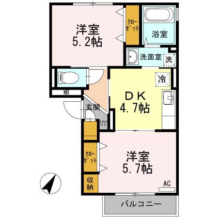 アンバサル 3階 2K 賃貸物件詳細