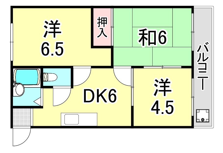 兵庫県西宮市学文殿町２ 鳴尾・武庫川女子大前駅 3DK マンション 賃貸物件詳細