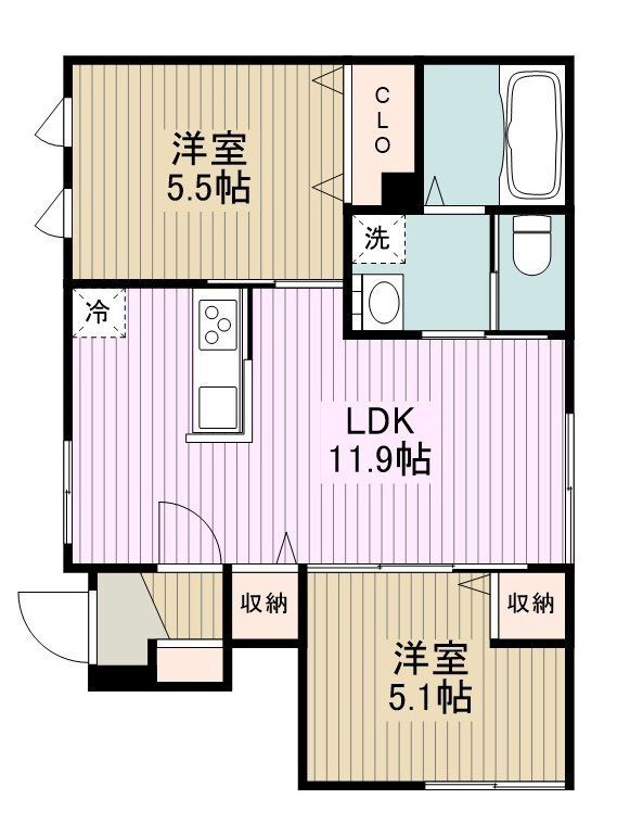 東京都小金井市貫井北町５ 武蔵小金井駅 2LDK アパート 賃貸物件詳細