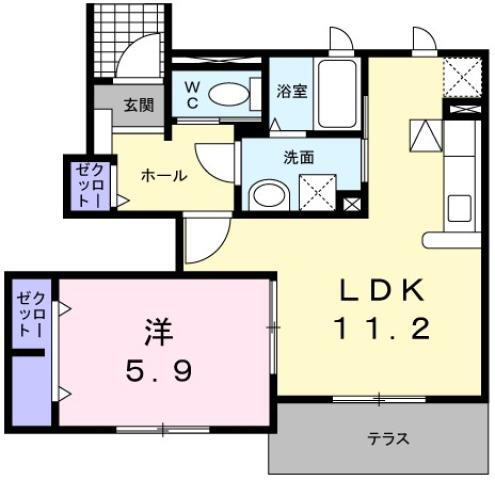 ハッピネスハウス　Ｂ 1階 1LDK 賃貸物件詳細