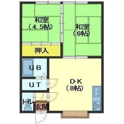 北海道函館市本通１ 2DK アパート 賃貸物件詳細