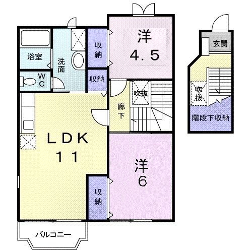 富山県滑川市上小泉 中滑川駅 2LDK アパート 賃貸物件詳細