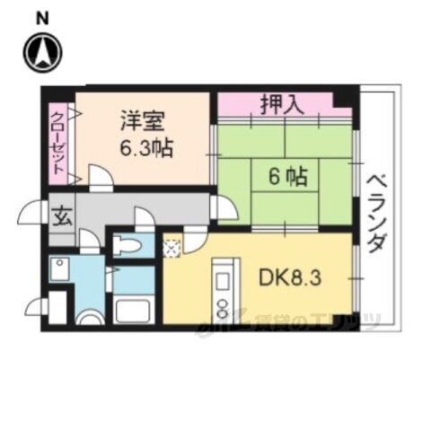 京都府京都市伏見区醍醐構口町 醍醐駅 2LDK マンション 賃貸物件詳細