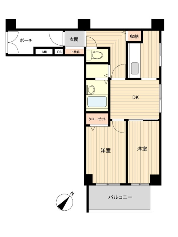 サンコート池袋 1階 2DK 賃貸物件詳細