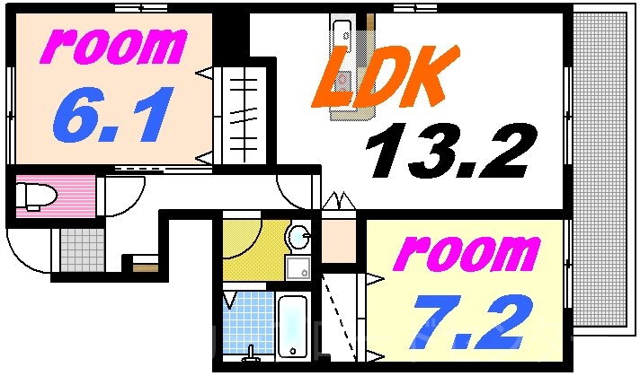 広島県広島市東区矢賀６ 矢賀駅 2LDK アパート 賃貸物件詳細