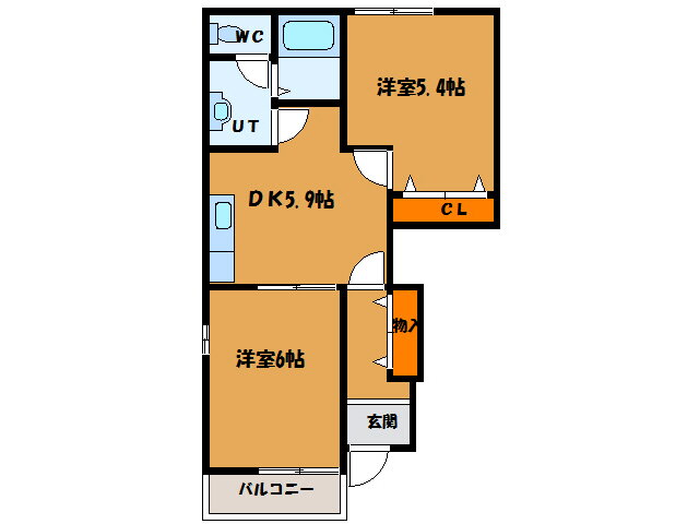 北海道函館市桔梗町 2K アパート 賃貸物件詳細