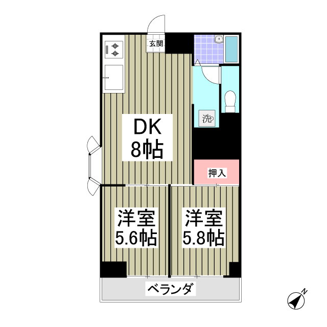 神奈川県相模原市中央区中央３ 相模原駅 2DK マンション 賃貸物件詳細