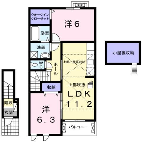 サニー・レジデンスＡ 2階 2LDK 賃貸物件詳細