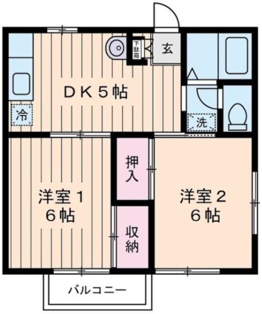 ガーデンコート 2階 2DK 賃貸物件詳細