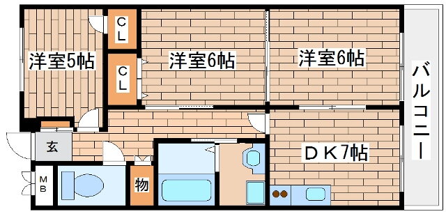 エスポワール六甲 3階 3DK 賃貸物件詳細
