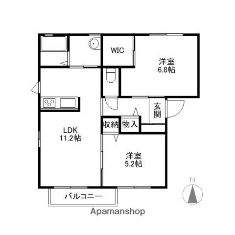 群馬県前橋市泉沢町 前橋駅 2LDK アパート 賃貸物件詳細