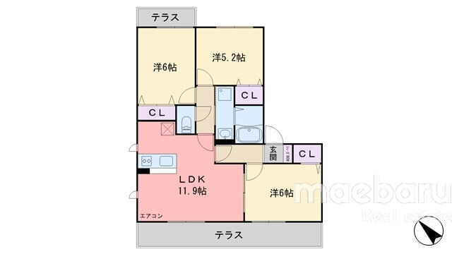 シャン・フルール 1階 3LDK 賃貸物件詳細