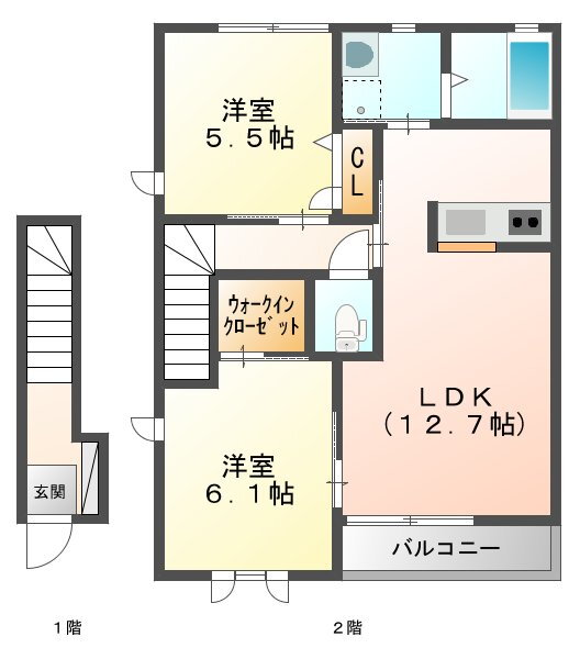 三重県鈴鹿市末広北１ 玉垣駅 2LDK アパート 賃貸物件詳細