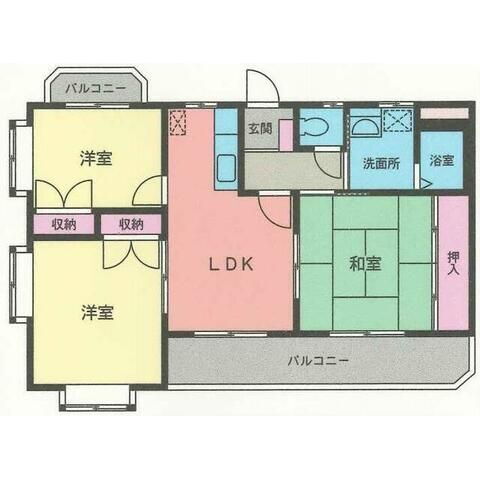 ボナハイツ弐番館 3階 3LDK 賃貸物件詳細