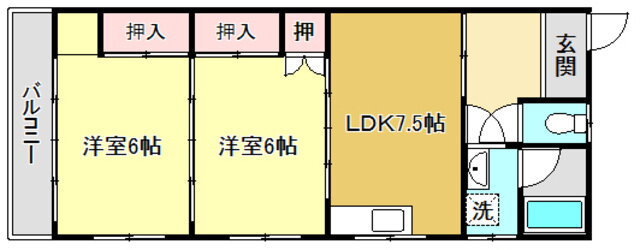 山茶花ハイツ 3階 2DK 賃貸物件詳細