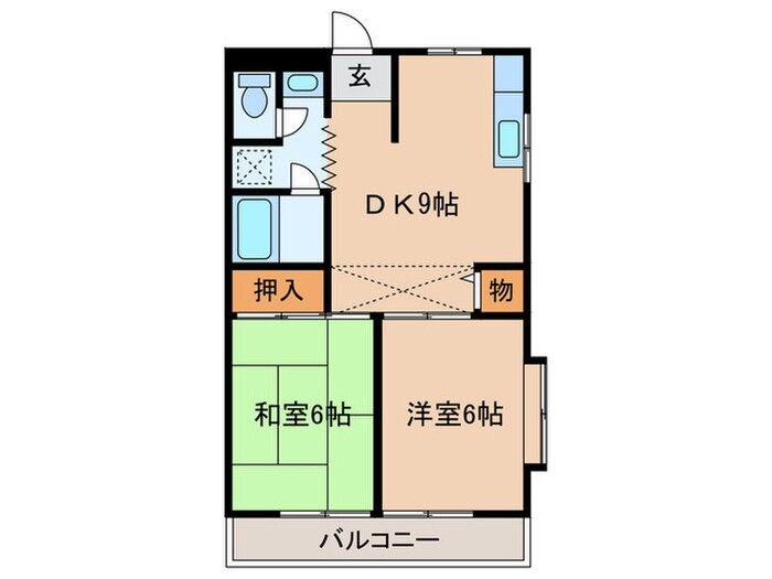 グレイスコート・幸 1階 2DK 賃貸物件詳細
