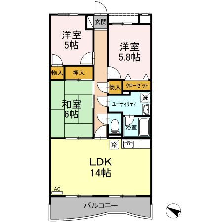 神奈川県相模原市中央区田名 橋本駅 3LDK マンション 賃貸物件詳細