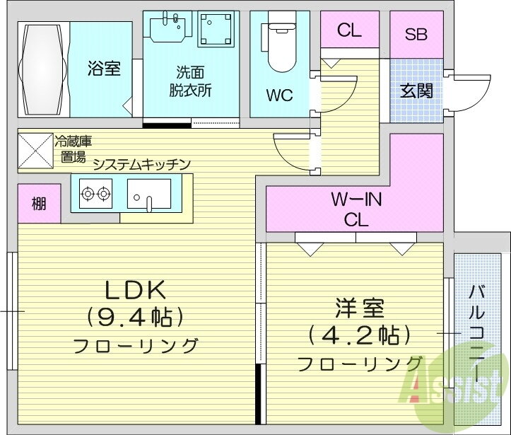 Ｓｅａｓｏｎｓ２ 4階 1LDK 賃貸物件詳細